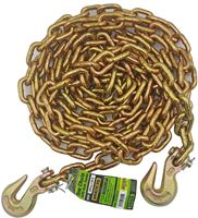 BARON TC703820 Tow Chain, 3/8 in Trade, 20 ft L, 70 Grade, 6600 lb Working Load, Gold Zinc