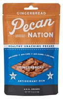 Pecan Nation PNGB4.8.12 Snack, Gingerbread Flavor, 4 oz Pouch  8 Pack