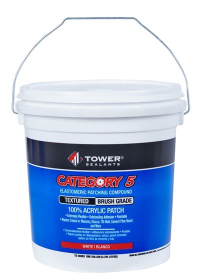 Tower Sealants CATEGORY 5 TS-00083 Brush-Grade Textured Patch, White, 1 gal  4 Pack
