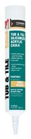 Tower Sealants TUB and TILE TS-00535 Silicone Acrylic Caulk, White, 7 to 14 days Curing, 40 to 120 deg F, 5.5 fl-oz Tube  18 Pack