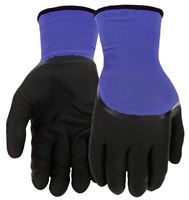 WEST CHESTER 93056/XL Dipped Gloves, Mens, XL, Elastic Knit Wrist Cuff, Nitrile Coating, Polyester Glove, Black/Blue