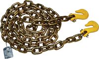 ANCRA 50364-38-10 Chain Assembly with Clevis Hook, 3/8 in, 10 ft L, 6600 lb Working Load, 70 Grade