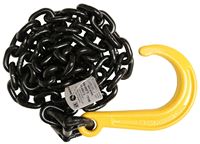 ANCRA 50739-10-05-2 Chain Assembly with J-Hook, 5 ft L, 80 Grade, 7100 lb Working Load, Carbon Steel