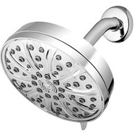 Waterpik XMT-633E Shower Head, Round, 1.8 gpm, 1/2 in Connection, NPT, 6-Spray Function, Plastic, Chrome, 6 in Dia
