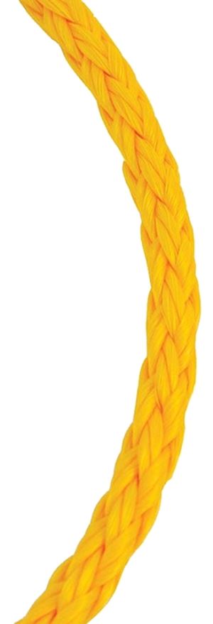 BARON 54808 Rope, 1/4 in Dia, 50 ft L, 100 lb Working Load, Polypropylene, Yellow