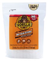 Gorilla 3033002 Hot Glue Stick, Clear, 30 Pack  6 Pack