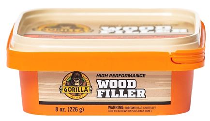 Gorilla 107084 Wood Filler, Liquid Paste, Odorless to Mild, Tan, 8 oz Tub  4 Pack