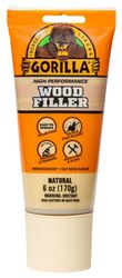 Gorilla 107072 Wood Filler, Liquid Paste, Odorless to Mild, Tan, 6 oz Tube  6 Pack