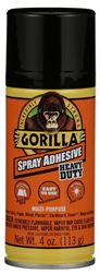 Gorilla 6346502 Spray Adhesive, Clear, 4 oz  4 Pack