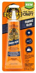 Gorilla 8025501 Fabric Glue, Crystal Clear, 2.5 oz Tube  3 Pack