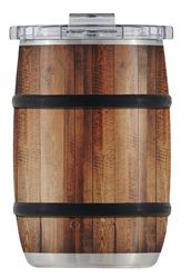 ORCA BAR12OWG Whiskey Barrel Cup, 18/8 Stainless Steel, Oak Wood Grain, Powder-Coated