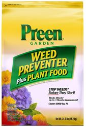 Preen 2164256 Weed Preventer Plus Plant Food, Granular Solid, 31.3 lb Bag