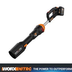 WORX WG585 Leafjet Cordless Leaf Blower with Brushless Motor, 4 Ah, 40 V Battery, Lithium-Ion Battery, 4-Speed