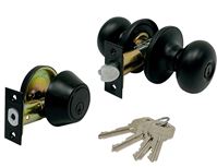 ProSource BFX9L1BSR4V24 Combination Lockset, Knob Handle, Baron Design, Matte Black, 3 Grade, Metal  2 Pack