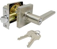 ProSource LS3X200YASR4V24 Entry Door Lock, Lever Handle, Satin Nickel, Metal, KA3, KW1, Keyway, 3 Grade, Stainless Steel