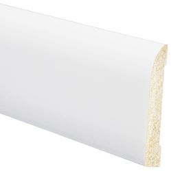 Inteplast Group 713 67130800032 Ranch Base Moulding, 8 ft L, 3-3/16 in W, 7/16 in Thick, Polystyrene, Crystal White  12 Pack