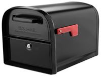Architectural Mailboxes 6300B-10 Oasis Large Mailbox, Steel, Galvanized, 11.3 in W, 20 in D, 11-1/2 in H, Black