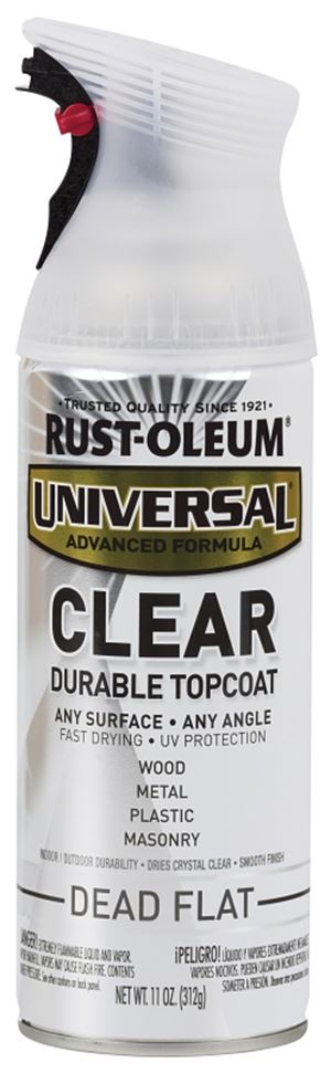 Rust-Oleum 302151 Enamel Spray Paint, Dead Flat Clear, 11 oz, Can