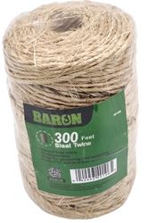 BARON 40106 Twine, 1/8 in Dia, 300 ft L, 7 lb Working Load, Natural Fiber, Brown