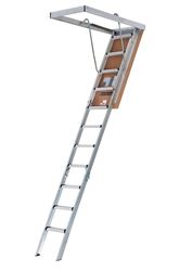 Louisville Ladder AH2211 Series Elite Aluminum Attic Ladder, 7.75 ft to 10.25 ft, Type: 1AA, 375 lb Load Capacity, Opening Size: 22.5 x 54 in