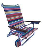 Seasonal Trends Beach Chair, with Wood Arm  4 Pack