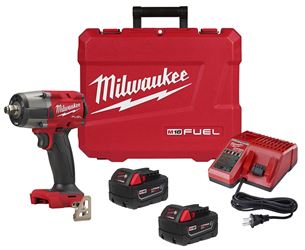 Milwaukee M18 FUEL Series 2962-22R Impact Wrench Kit, Battery Included, 18 V, 5 Ah, 1/2 in Drive, Square Drive  2 Pack