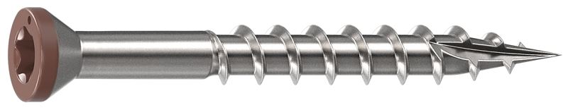 CAMO 0353000BS Deck Screw, 0.163 in Thread, 1-5/8 in L, Trim Head, Star Drive, Sharp, Type-17 Point, 316 Stainless Steel
