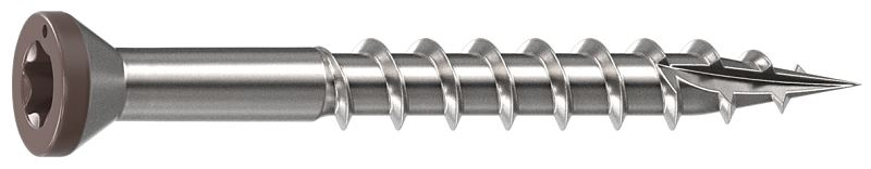 CAMO 0353000DS Deck Screw, 0.163 in Thread, 1-5/8 in L, Trim Head, Star Drive, Sharp, Type-17 Point, 316 Stainless Steel