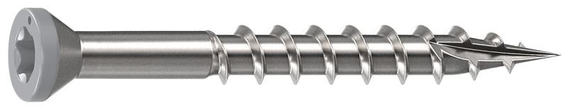 CAMO 0353000ES Deck Screw, 0.163 in Thread, 1-5/8 in L, Trim Head, Star Drive, Sharp, Type-17 Point, 316 Stainless Steel