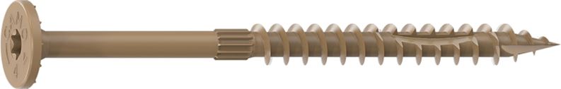 CAMO 0360204 Structural Screw, 1/4 in Thread, 4 in L, Flat Head, Star Drive, Sharp Point, PROTECH Ultra 4 Coated, 50