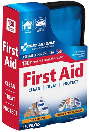 First Aid Only FAO-428 First Aid Kit, 130-Piece, Multi-Color, Pack of 6