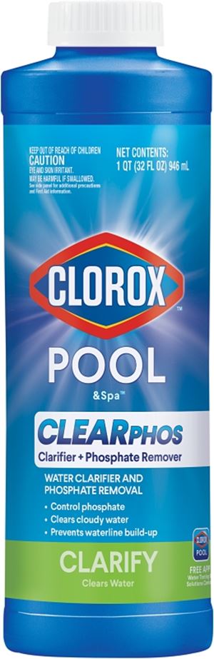 Clorox Pool & Spa 52032CLX Clearphos Clarifier + Phosphate Remover Chemical, 32 oz, Pack of 6