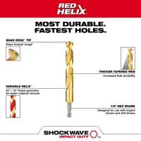 Milwaukee SHOCKWAVE Impact Duty, RED HELIX Series 48-89-4672 Drill Bit Set, 29-Piece, Steel/Titanium