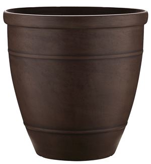Southern Patio RUB-091547 Wright Planter, 18 in H, Rubber, Brown