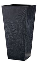 Southern Patio RUB-091516 Fern Planter, Subtle Imprint Design, Rubber, Black/Gray