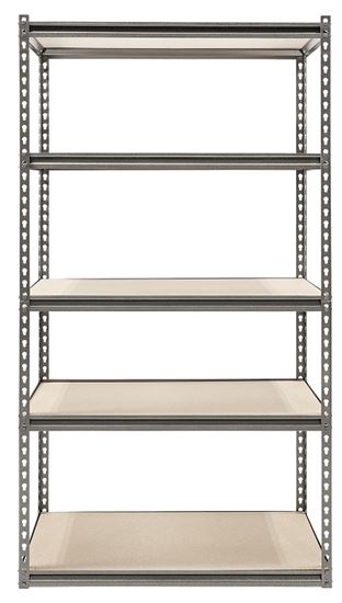 ProSource Boltless Shelving Unit with Particle Boards, 5 Levels, 36 in W x 18 in D x 72 in H