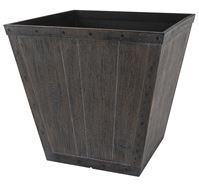 Landscapers Select S161015-12064-A Square Whiskey Barrel Planter, 14-1/2 In W, Square, High-Density Resin, White Wash  6 Pack