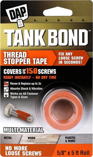 Tank Bond 7079800169 Thread Stopper Tape, 5 ft L, 5/8 in W, Acrylic Polymer, Orange