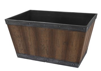 Landscapers Select S17060122-01-B Barn Planter, 24 in W, Rectangle, High-Density Resin, Brown, Brown  6 Pack