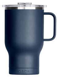 ORCA Traveler Series TR24NA Coffee Mug, 24 oz Capacity, Whale Tail Flip Lid, Stainless Steel, Navy, Insulated