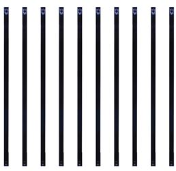 BALUSTER RECT STEEL BLK 38X1IN