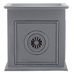 Southern Patio CMX-091868 Colony Planter, 16 in W, 16 in D, Square, Ceramic, Neutral Gray, Gloss