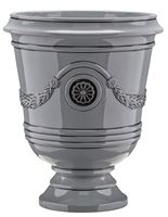 Southern Patio CMX-091851 Porter Planter, 15-1/2 in W, 15-1/2 in D, Urn, Ceramic, Neutral Gray, Gloss