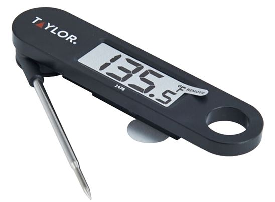 Taylor 1476 Probe Thermometer,-40 to 230 deg C, LCD Display, Black