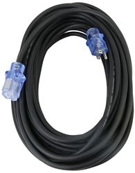 PowerZone OREC732830 Extension Cord, 12/3 AWG Cable, 50 ft L, 15 A, Black 