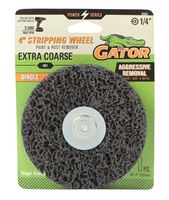 Gator 9004 Stripping Single Wheel, 4 in Dia, 1/4 in Arbor, Extra Coarse, Silicon Carbide Abrasive