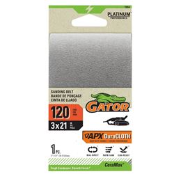 Gator 7094 Portable Sander Belt, 3 in W, 21 in L, 120 Grit, Ceramic Abrasive