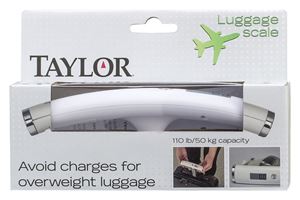 Taylor 81234 Luggage Scale, 88 lb, kg, lb, Digital Display, White