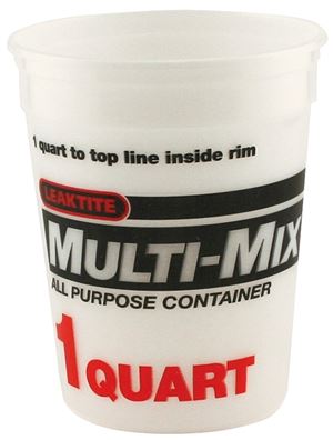 Leaktite #2M3 Multi-Mix Container, 1 qt, HDPE, Clear