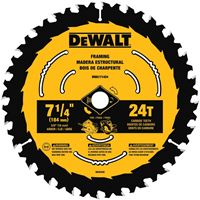 DeWALT DWA171424B10 Circular Saw Blade, 7-1/4 in Dia, 5/8 in Arbor, 24-Teeth, Tungsten Carbide Cutting Edge, Pack of 10 